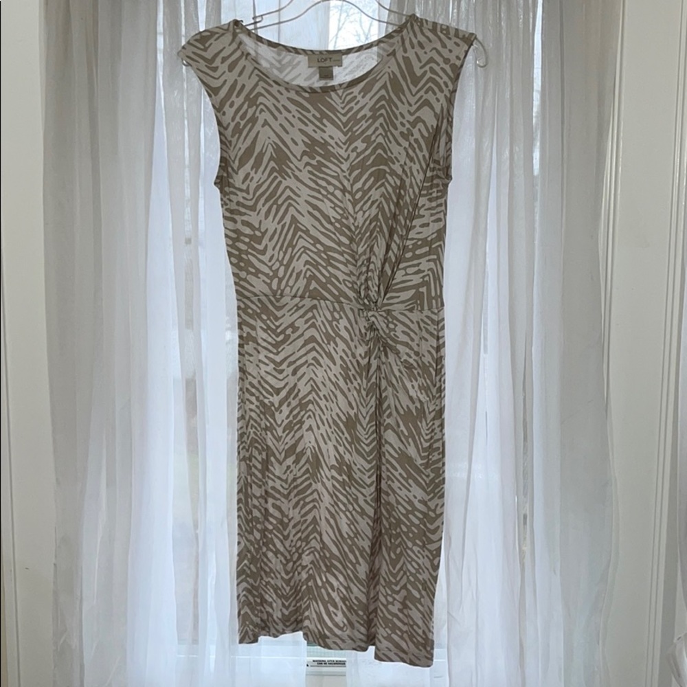 Midi Tan/White Dress